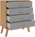 Scandinavian Style Solid Pine Wood Drawer Cabinet - Image 6