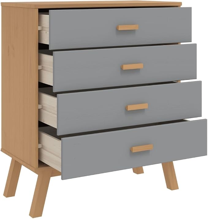 Scandinavian Style Solid Pine Wood Drawer Cabinet - Image 6
