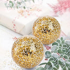 TOPZEA 3 Pack 4 Inch Gold Mosaic Glass Orbs, Decorative Balls Mosaic Spheres for Vase Fillers, Dinning & Coffee Table Centerpieces, Bowl Decor, Home & Christmas Decorations - Image 6