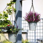 XLFAQXM 8 Pack Artificial Plants Flowers Grass Shrubs Lavender No Fade Faux Plastic Flowers Outdoor for Farmhouse Garden Porch Patio Indoor Wedding Decoration Greenery Fake Plants uv Resistant - Image 3