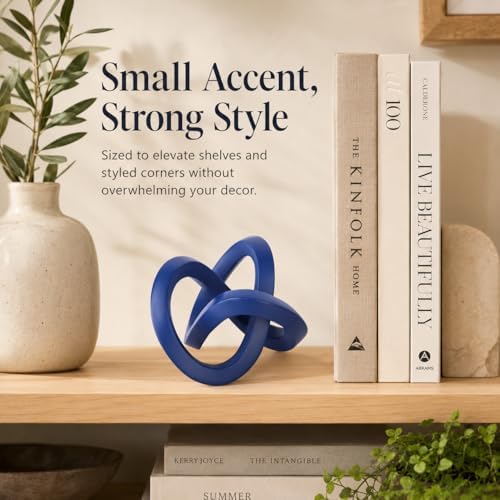 Navy Blue Knot Decor for Coffee Table Book,Chain Link Decor for Bookshelf Entry Table TV Stand,Knot Sculpture for Home Living Room,Accent Decoracions para sala,adornos para sala Modernos - Image 4