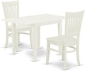 East West Furniture NDVA3-LWH-W 3 Piece Modern Dining Table Set Contains a by EastWestFurniture