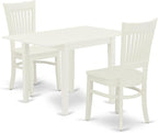 East West Furniture NDVA3-LWH-W 3 Piece Modern Dining Table Set Contains a by EastWestFurniture