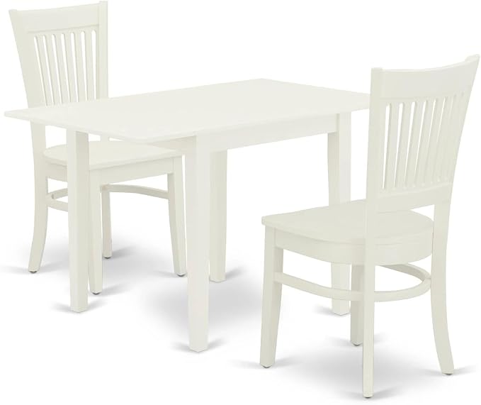 East West Furniture NDVA3-LWH-W 3 Piece Modern Dining Table Set Contains a by EastWestFurniture