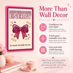 Pink Bow Aluminum Sign, Main Character Energy Decor, 8x12 Inch - Image 3