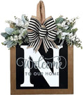 Last Name Front Porch Decor, Welcome Sign Door Wreath, Outdoor Decorations, 26 Letter Hanging Monogram (N) for All Seasons by ELEFOCUS