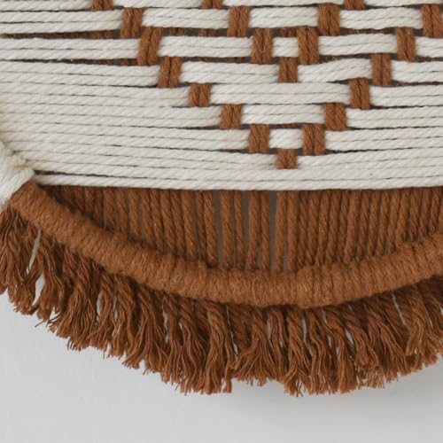 3Pcs Macrame Wall Hanging Boho Handmade Round Geometric Woven 10.2"W*10.2"L - Image 7
