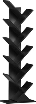 SHEEPAM 10 Tier Tree Book Shelf, Floor Standing Wood Bookshelf by SHEEPAM