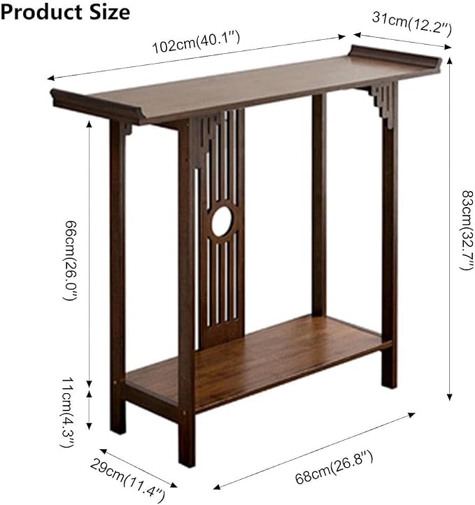 Japanese Style Console Table, Bamboo Accent Table - Image 2