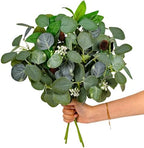 4-Pack Artificial Eucalyptus Stem 16" Faux Greenery Bouquet Berry by YUGALI