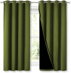 NICETOWN 100% Blackout Curtains 45 inches Long, Olive Green, 1 Pair, 52 inches - Image 2
