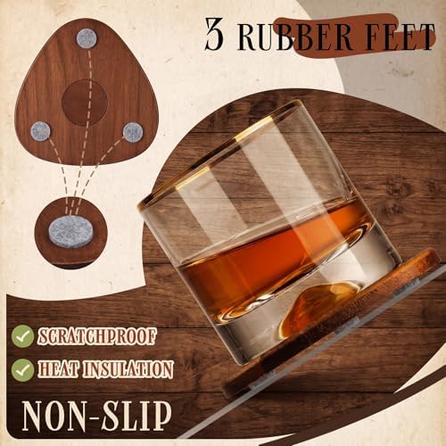 Newtay 6 Pcs Mid Century Modern Coasters Wood Absorbent Coaster, Classic - Image 5