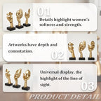 Gold Decor Thinker Statues Set of 3,Golden Abstract Face Resin Sculptures,Home Decor Accents,Office Bookshelf Decor, Shelf Side, Table Decorations for Living Room, Gift for Friends (gold-3Pcs) - Image 5