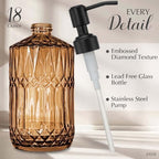 JASAI 18Oz Amber Glass Soap Dispenser with Black Pump for Bathroom. - Image 2