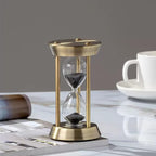 Hourglass Timer, 15 Minutes Hourglass Timer, Embossed White Sand Metal Glass by NIUASH