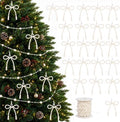 DIYDEC 25PCS Preal 4.5IN Christmas Bow Ornaments String Garland Decor by DIYDEC