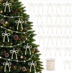DIYDEC 25PCS Preal 4.5IN Christmas Bow Ornaments String Garland Decor by DIYDEC