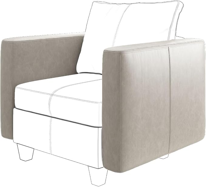 EASE MOOSE Armrest Module for Modular Sectional Sofa, Faux Leather Side by EASEMOOSE