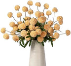10Pcs 20.5" Artificial Pompon Mum Silk Flower Stems, Fake Chrysanthemum Ball Faux Flowers for Vase, Fall Floral Stems for Indoor Home Decor Wedding Centerpieces, Orange (No Vase) by ENALGRE
