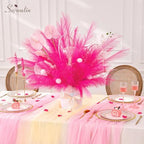 Serwalin 60PCS 17.7" Hot Pink Pampas Grass Decor Feathers Vase Filler Decor - Image 3