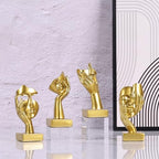 Gold Abstract Thinker Figurine Set of 4, Home Art Face Small Statue for Accents Decor Women Bedroom Shelf Bookcase Room Desk, TV Stand, Coffee Table Decor, Art Sculpture Gifts for Women (Gold) - Image 6