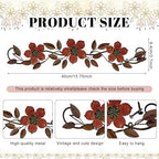 Wesiti Metal Flower Wall Art Decor Vintage Wrought Scroll, Red - Image 2