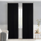 MIULEE Black Back Tab Blackout Curtains 52x90 Inch Long 2 Panels Set | Rod - Image 9