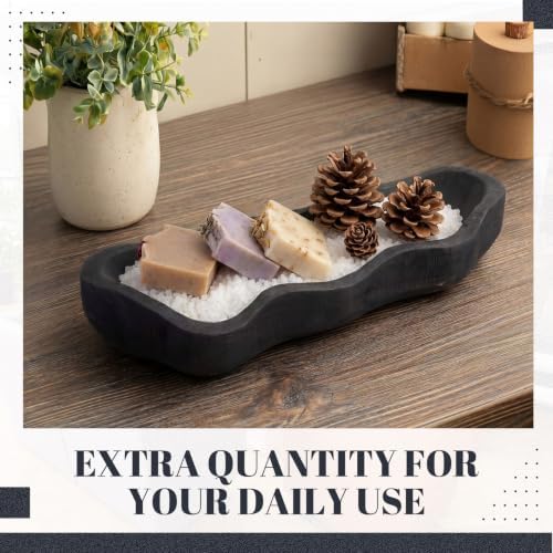 Nuogo 14 Inch Wooden Wavy Edge Dough Bowl Supplies, Black - Image 5