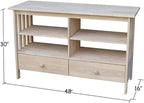 IC International Concepts, Mission Entertainment/TV Stand, Solid Real Wood - Image 3