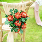 Ttranewsoo 24PCS Orange Fall Artificial Flowers, Fake Roses with Stems for Autumn Floral Arrangements, Thanksgiving Centerpieces, Harvest Table & Home Decor, 16.5 Inch - Image 6