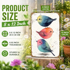 Vintage Tin Sign Watercolor Birds Wall Decor Nursery Print Cute Wall Decoration Animals Tin Sign Poster Home Bar Plate Wall Decor Birds Metal Tin Sign 12x8 Inch - Image 2