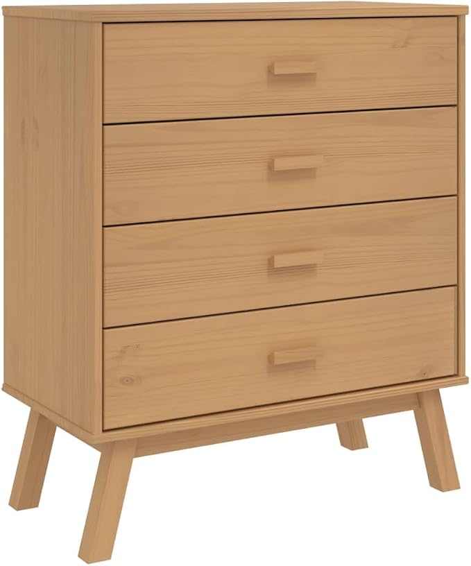 Scandinavian Style Solid Pine Wood Drawer Cabinet - Image 2