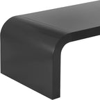 Modern Curved Coffee Table, 47.2’’ Minimalist Waterfall Center Table - Image 7