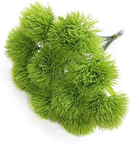 CATTREE Artificial Dandelion Flowers, Plastic Plants Shrubs Bushes Fake Grass Wedding Indoor Outdoor Home Garden Arrangements Party Decoration Planting Filler - Green 10 Pcs by CATTREE