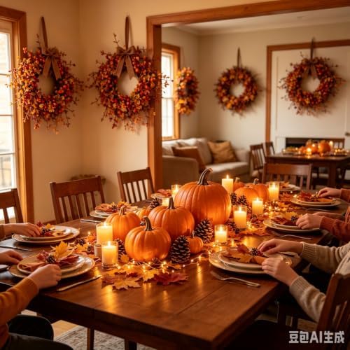 6 Pcs Small Fall Hanging Wreaths with Artificial Autumn Foliage Leaves Red Orange Berries Rustic Burlap Ribbon Mini Cabinet Wreath for Home Front Door Window Wall Farmhouse Thanksgiving Harvest Decor - Image 7
