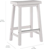 Amazon Basics Solid Wood Saddle-Seat Counter Height Bar Stools - Image 3