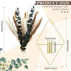 Jexine 2 Pcs Hanging Artificial Planters Wall Decor, Golden, Pampas - Image 2