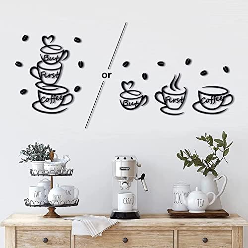 4eN But First Coffee Wall Sign – Modern MDF Wooden Wall Decor for Kitchen & Coffee Bar – Stylish Cafe & Coffee Corner Decoration-11 Pieces - Image 2