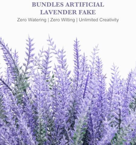 10 Bundles Artificial Lavender Flowers Fake Lavender for Outdoors（Purple） - Image 4