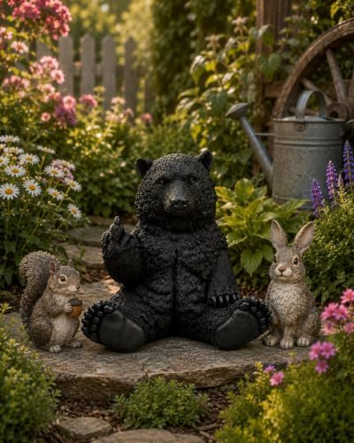 12" Hilarious Papa Bear Middle Finger Statue – Outdoor Decor - Image 6