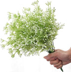 CATTREE Artificial Plants, Faux Plastic Pearl Flowers Gypsophila Shrubs Fake Grass Simulation Greenery Bushes Indoor Outdoor Home Decor Garden Yard Verandah Wedding Bridal Bouquet Decoration 4 Bundles - Image 3