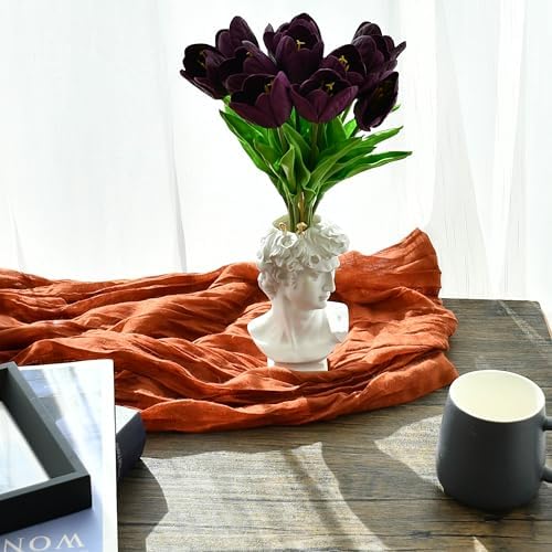 Mandy's 12pcs Artificial Grape Purple Partially Open Tulips - Image 4