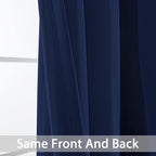 Yakamok Room Darkening Curtains 62x84 inch Length Navy Blue-Living Room | 2 - Image 3
