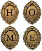 Stylor Vintage HOME Sign Gallery Wall Decor - Letters with Gold Frame Wall Sculpture, Antique Victoria Hanging Decor for Home Entryway, Oval Baroque Family Living Room Art by Unknown