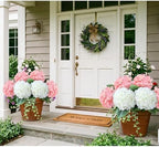 20" Silk Hydrangea Artificial Flowers 2Pcs White/ 4Pcs Pink Long Stems Real Looking Bouquet for Living Room Wreath Decor - Image 3