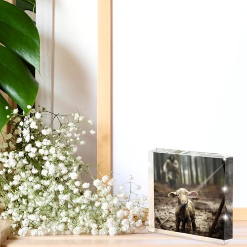 Christian Jesus And Lamb Religious Acrylic Desktop, Spiritual Gifts for Christian Women, Home Decor for Everyday Encouragement, Lost Lamb Themed Office And Faith-Based Home Decor 4x4 Inch - Image 3