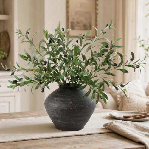 Leftover 4 Pcs 33.4'' Faux Tall Olive Branches for Vase Realistic,Tall Faux Greenery for Vase,Fake Plants,Eucalyptus Stems,Faux Stems for Centerpieces Decoration,Home Decor,Coffee Table Decor by LEFTOVER
