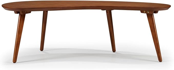 Mid Century Modern Abstract Shaped Coffee Table/Solid Wood/Castanho Finish - Image 4