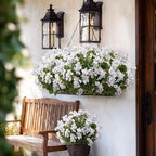Bougainvillea Artificial Faux Bougainvillea Outdoor 4 Pack Fake Bougainvillea Hanging Flowers Artificial Bougainvillea for Indoor Home Porch Garden Decor Spring Flowers No Vases(White) - Image 6