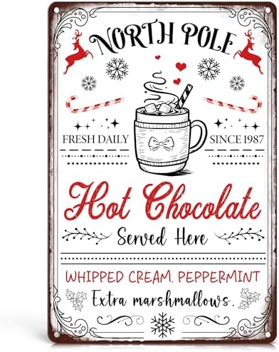 Christmas Kitchen Hot Cocoa Bar Decor Hot Chocolate Sign by HomelyAccents